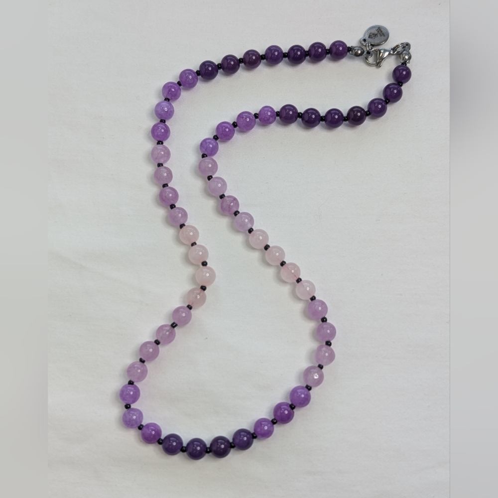 Artisan Ombre Gemstone Necklace - Unique Handmade Jewelry - F010